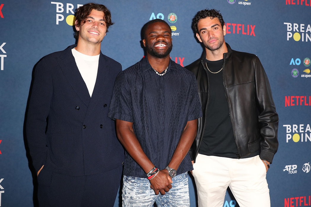 Taylor Fritz Frances Tiafoe and Matteo Berrettini at the Netflix premiere of Break Point