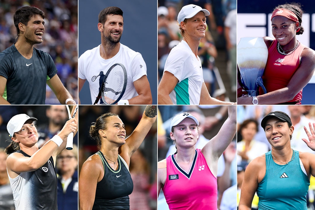 Alcaraz Djokovic Sinner Gauff Pegula Swiatek Sabalenka Rybakina US Open