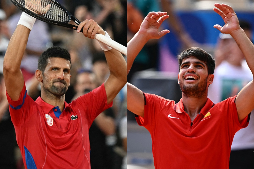 Novak Djokovic and Carlos Alcaraz are into the men's singles semifinals at the Paris 2024 Olympics